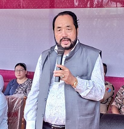 Nagaland Deputy Chief Minister, Y Patton addresses a public meeting at Tchujanphen village, convened by the JCC of Ralan Area Lotha Hoho and Yanmhon Area Public Organisation on August 23. (Image Courtesy: @YanthungoPatton/X)