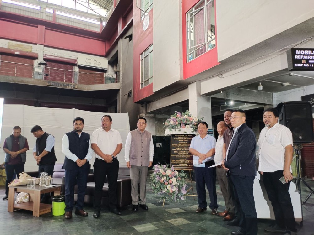 Dignitaries at the inauguration and dedication of the Natural Banana Fibre Production Unit and Cold Storage Facility at the MMC Complex, Mokokchung, on August 14.