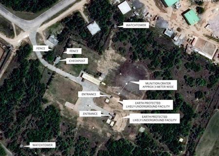 Satellite images show 3-meter wide crater at Pakistan’s Murid air base (Image Credit: Maxar Technologies)