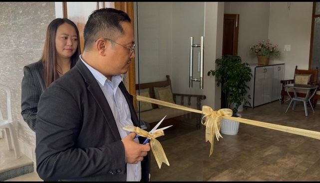 Lipoknungsang Jamir, Associate Pastor of KABA, inaugurates Faith Dental Care Clinic at Phezoucha Colony, Kohima, on August 15.