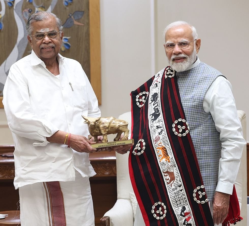 PM Modi with Nagaland Governor La. Ganesan (Photo Courtesy: X post by PM Modi)