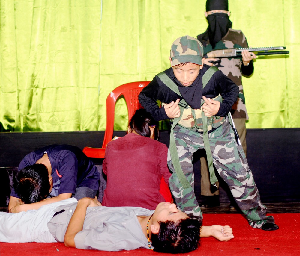 A scene from the evolved play titled ‘Freedom of Choice’ which was staged at LSFHSS, Dimapur on September 8 last. (Sorei Mahong/Photo)