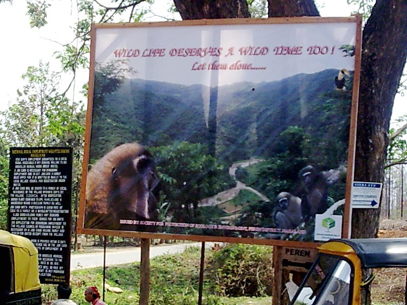 A hoarding erected at Jalukie town by Society for Protection of Ecology & Environment, Peren district on preservation of wild life awareness campaign.