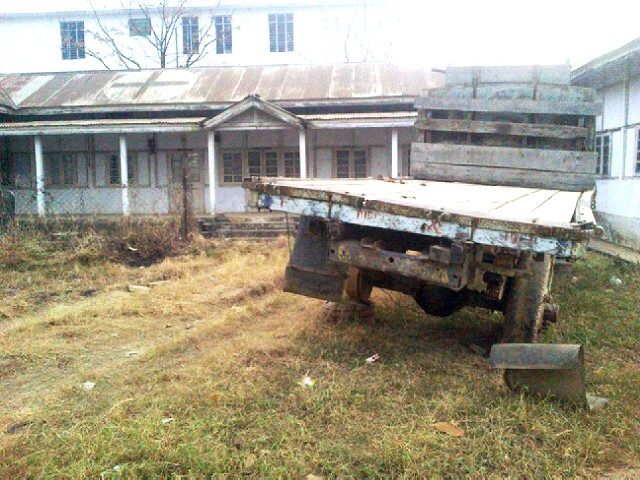 Can the coming Assembly Election in Nagaland change this?  Entrance to the Wokha district hospital awaits patients with a broken down truck. (Photo courtesy wokhawokha)