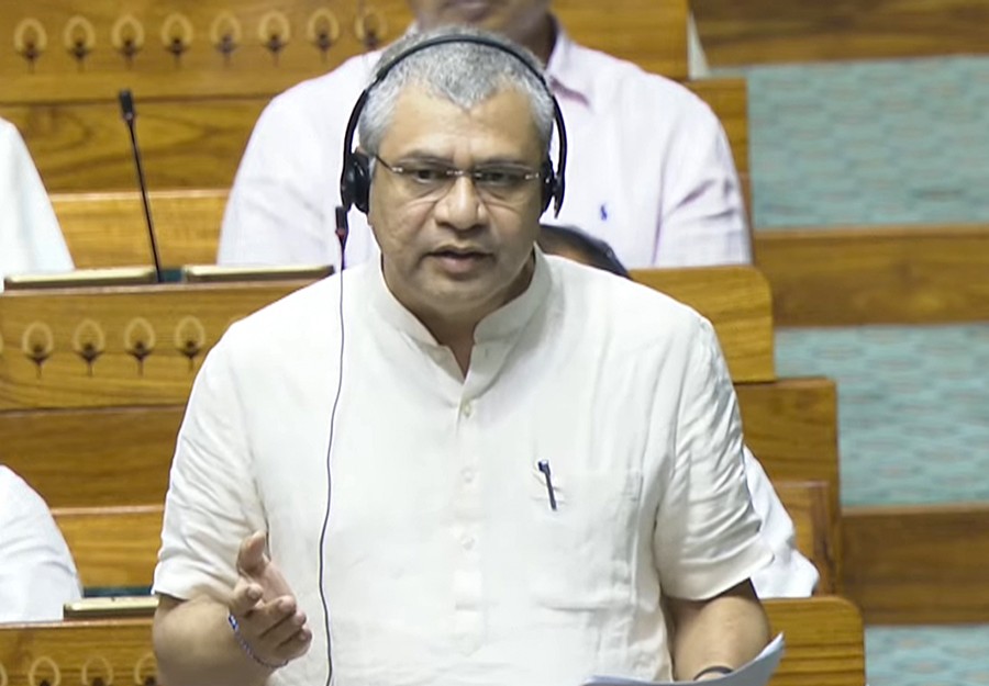 Union Minister Ashwini Vaishnaw speaks in the Lok Sabha during the monsoon session of Parliament, in New Delhi on Wednesday, Aug 20, 2025. (Photo: IANS/Sansad TV)