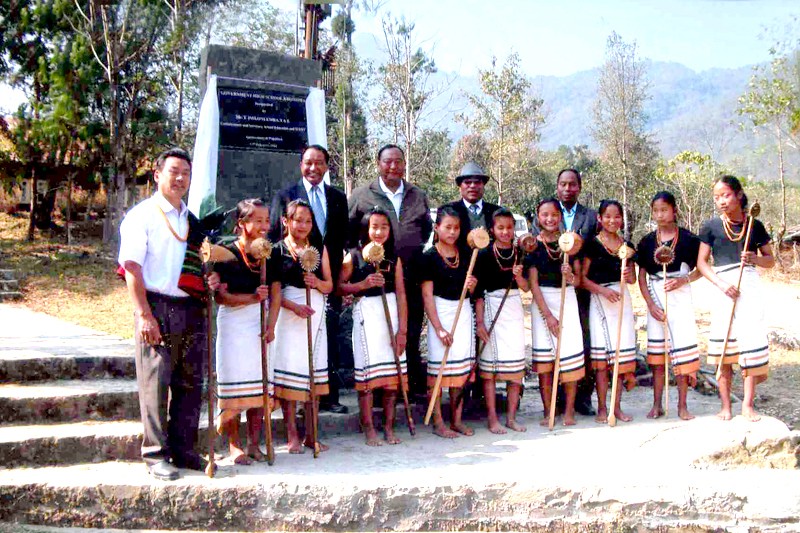 Imkonglemba, IAS, Commissioner & Secretary, School Education and SCERT, along with Department officials and traditional song group of the High School.