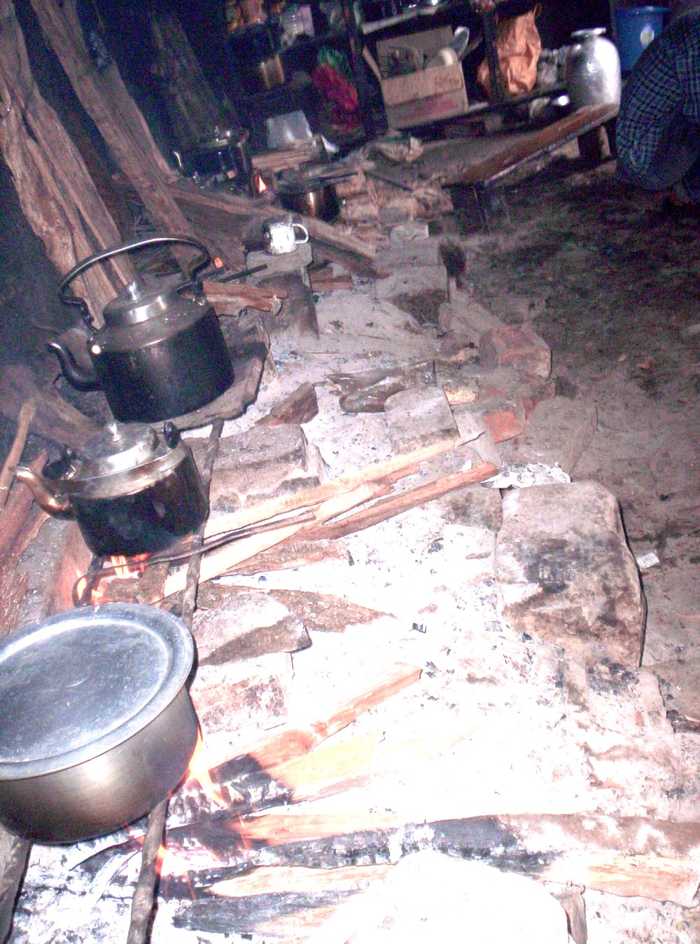 FIRE IN THE HOSPITAL : Cooking hearths seen here at one of the sheds of the Naga Hospital. (MEx Pix)