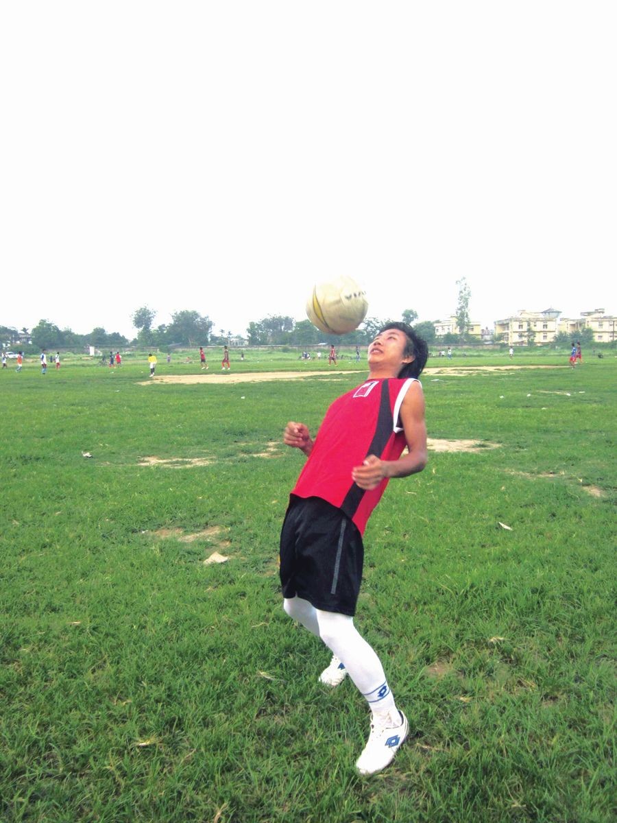 Tingnyek Konyak warming up for a practice session. (Morung Photo)