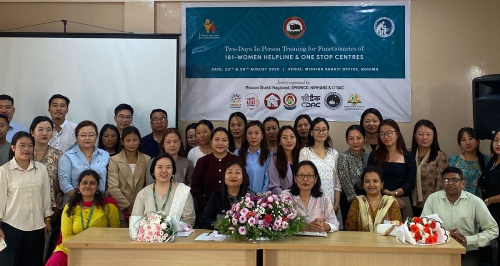 Officials and participants during the training for functionaries of 181-Women Helpline Nagaland and Sakhi-One Stop Centres held in Kohima.