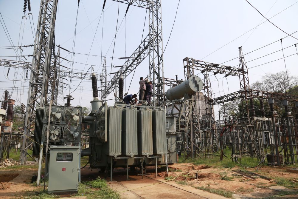 Technicians are seen repairing one of the transformers at Nagarjan Power House in Dimapur. (Photo by Soreishim Mahong)