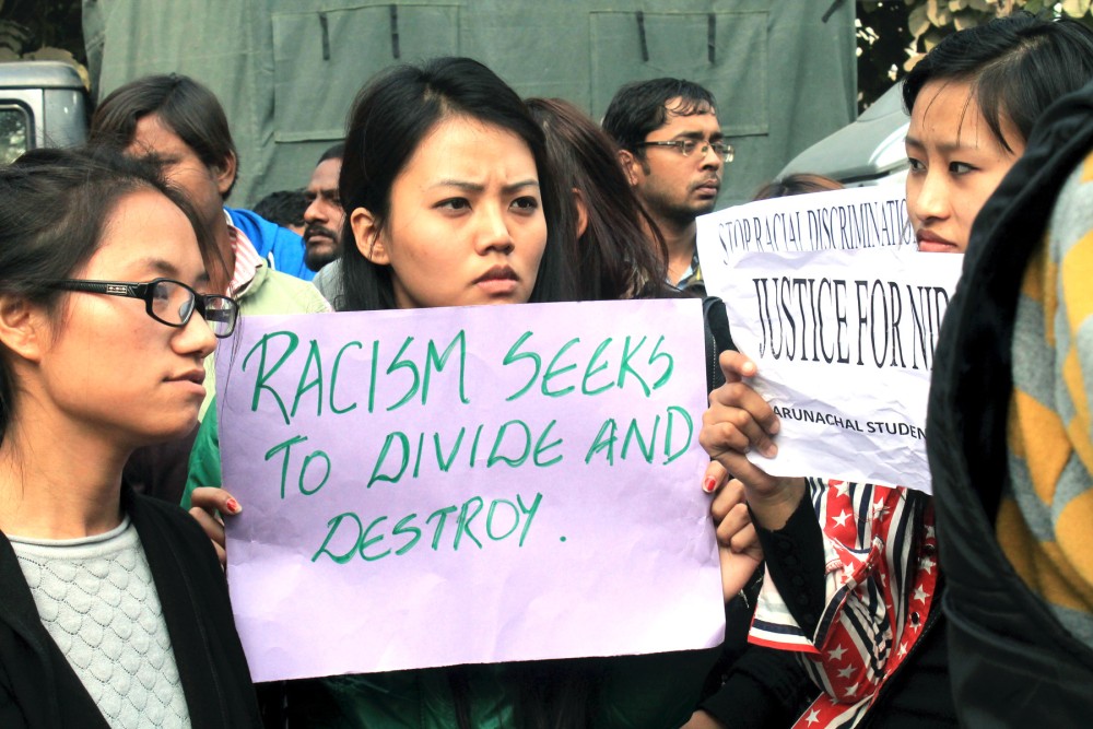 Protestors took to the streets after Nido Tania (19) was killed in a racial attack. For all its equality rhetoric, India continues to discriminate marginalized groups of people.