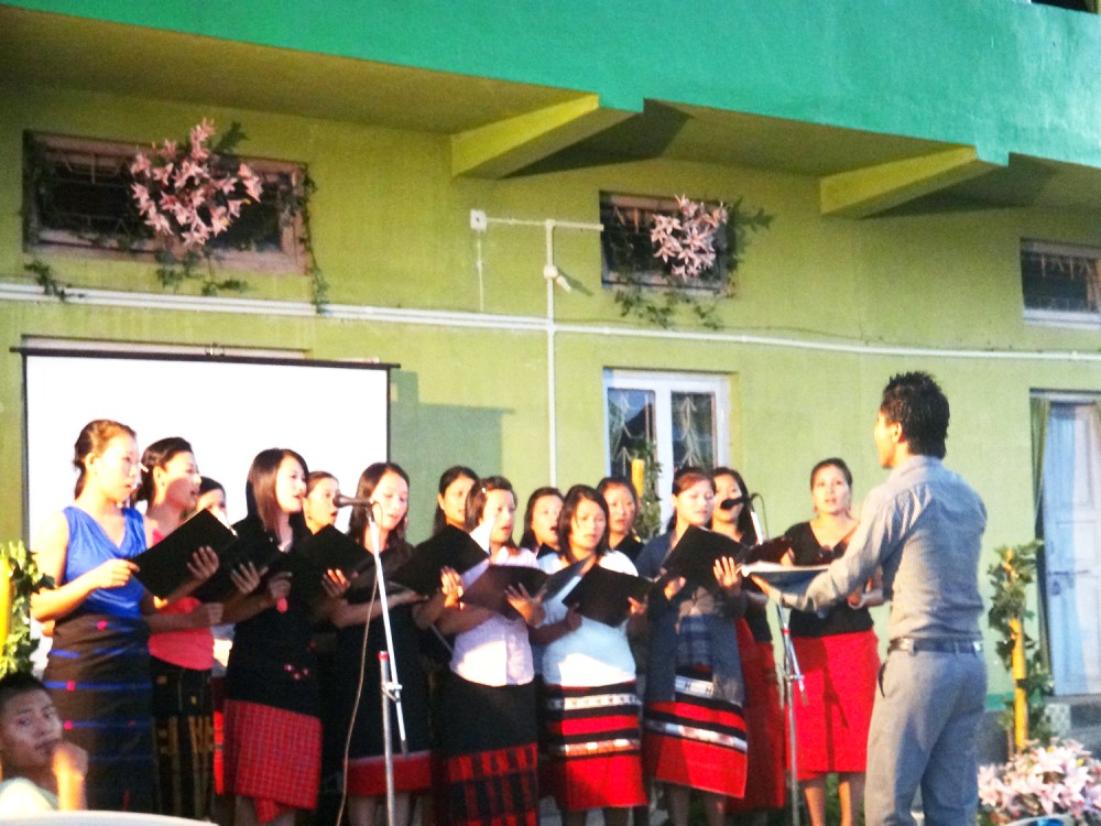 Miqlat Ministry choir presenting a song during a programme to observe its Thanksgiving Day at the Miqlat Ministry, Walford, Dimapur on Saturday (Morung Photo)