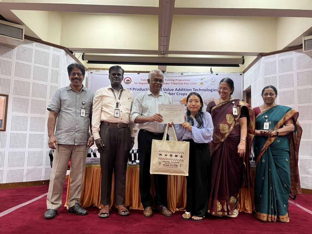 Participant receiving the certificates on completion of10-day exposure-cum-hands-on training programme. (Morung Photo)