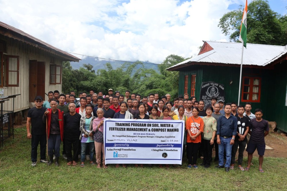 Officials and participants during the training on soil, water and fertilizer management and compost making conducted at Kingniu Village Council Hall.