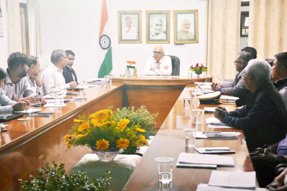 Officials with the Nagaland Governor at the coordination meeting on NH-29 at Raj Bhavan, Kohima on September 26.