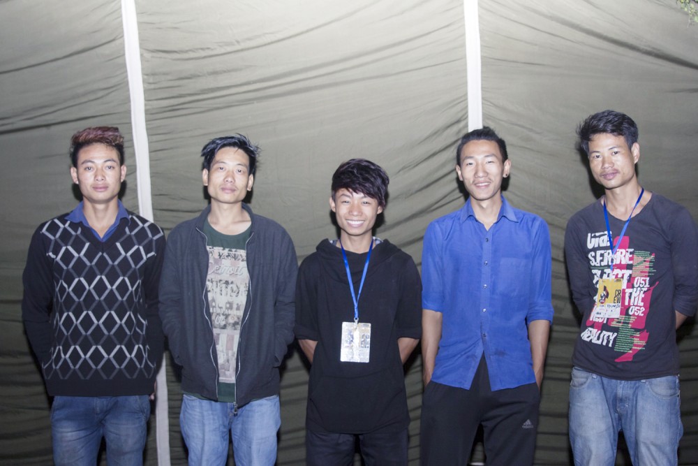 College students who worked as food caterers for the crew and managing team of the Hornbill International Music Festival 2017. (Photo by Tinted Light Studio for LiveNow Events)