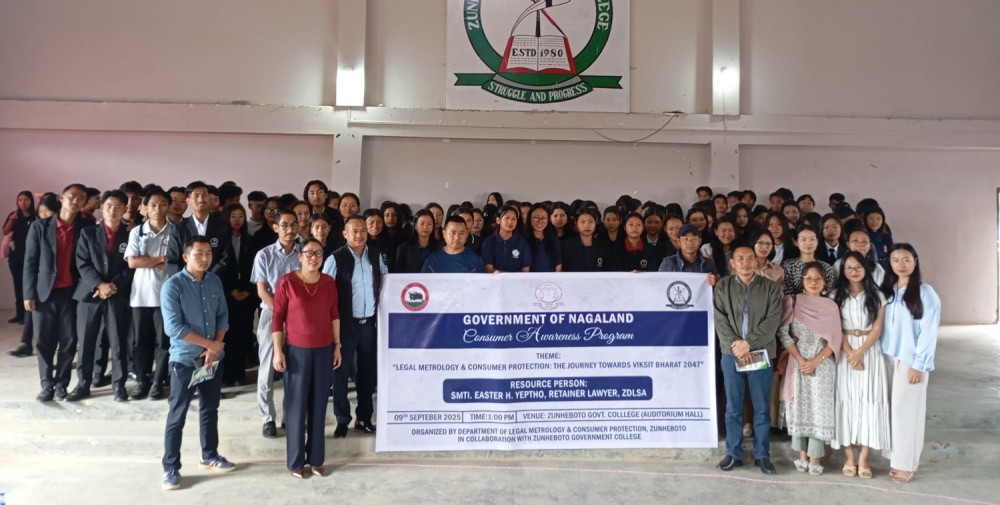 Officials and participants during the onsumer awareness programme held in Zunheboto Government College Auditorium on September 9.