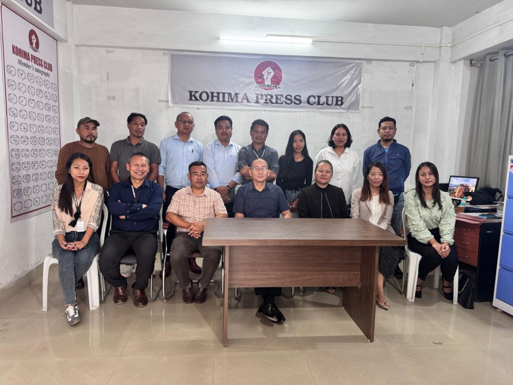 T Chubayanger, CEO of NBOCWWB (M, front row) seen with the KPC-NBOCWWB Media Fellows of 2025, officials from NBOCWWB, KPC President, Alice Yhoshü (3rd from R) and her team and members of KPC on September 1.