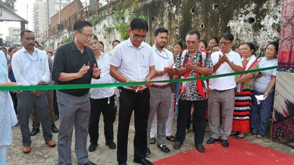 P Tokugha Sema, Director, Department of Industries and Commerce inaugurates the handloom exhibition.