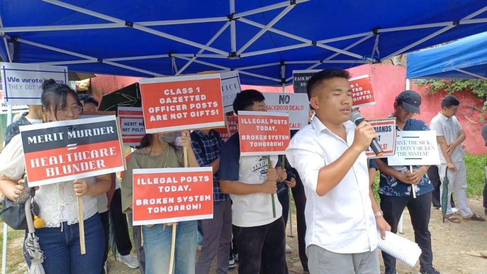 NMSA members during their pe aceful agitation in Kohima on September 1. (Morung Photo)