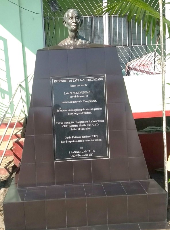 The bust of Late Pangerkumdang who sowed the seeds of modern education in Changtongya was unveiled outside the CKT’s Library on December 29.