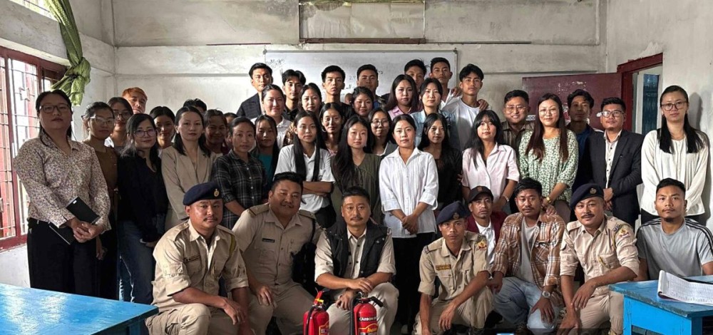 Resource persons and others during training programme on fire safety measures at Tuensang.
