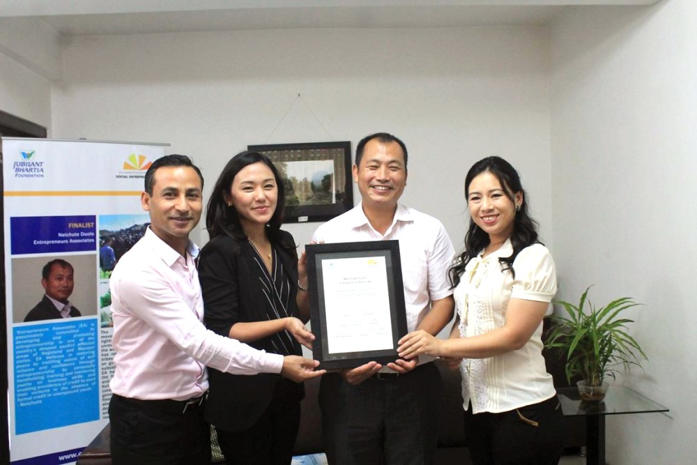 Neichüte Doulo (2nd from left) along with Entrepreneurs Associate members in Kohima on October 13.