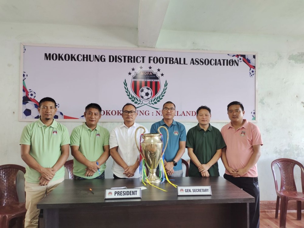 MDFA officials and members of the organizing committee during the press conference announcing the 27th MDFA Trophy 2025 at the MDFA office, Mokokchung, on September 27. (Morung Photo)