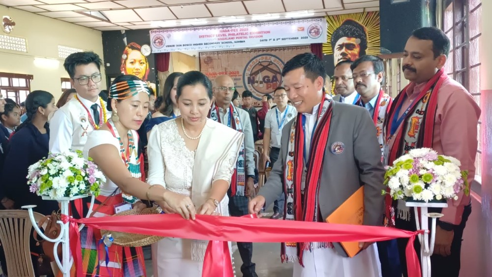 Dr Alice K Vizo and others during the first day of NAGA-PEX 2025 (Philatelic Exhibition) in Kohima on September 1. (Morung Photo)