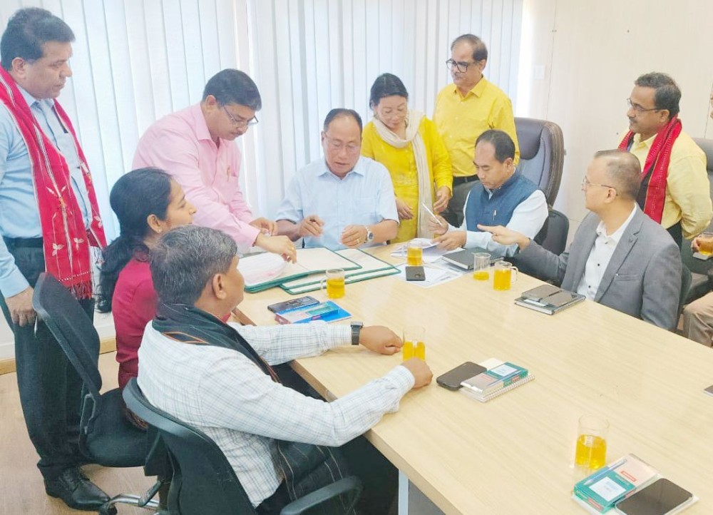 Officials of NJB, JCI, ICAR-CRIJAF and Agriculture Department during the signing of  the MOU in Kohima on September 26.