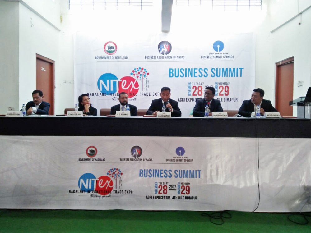The panellist of the interactive session on the topic of “Prospect of Trade with Neighbouring Countries” at Business Summit held at the Nagaland International Trade Expo on November 28. (Morung Photo)