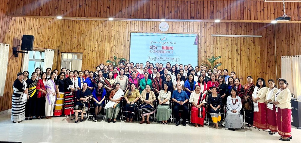 NBCC General Secretary, Rev Dr Mar Pongener and colleagues and women delegates seen during the one-day conference at NBCC Platinum Hall, Kohima on September 10.