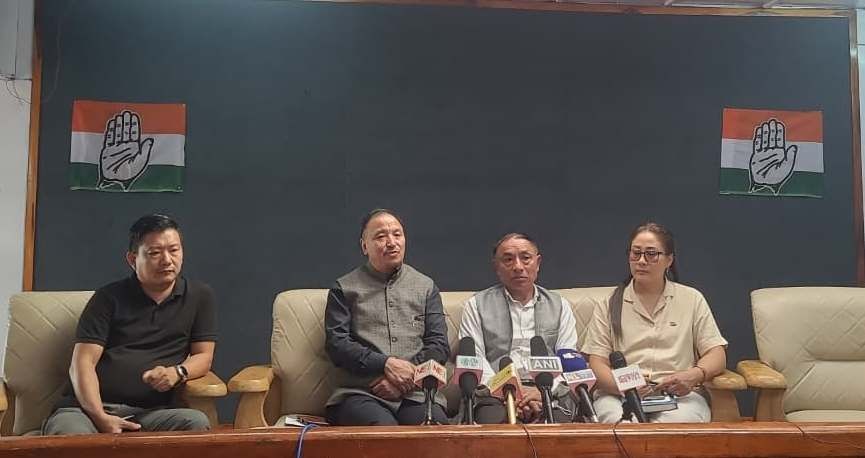 Supongmeren Jamir, Akuonuo Miachieo and others at Press Conference in Kohima on September 29. (Morung Photo)