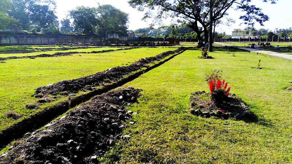 Ongoing works at Kachari Rajbari ruins in Dimapur on December 29. (Morung Photo)