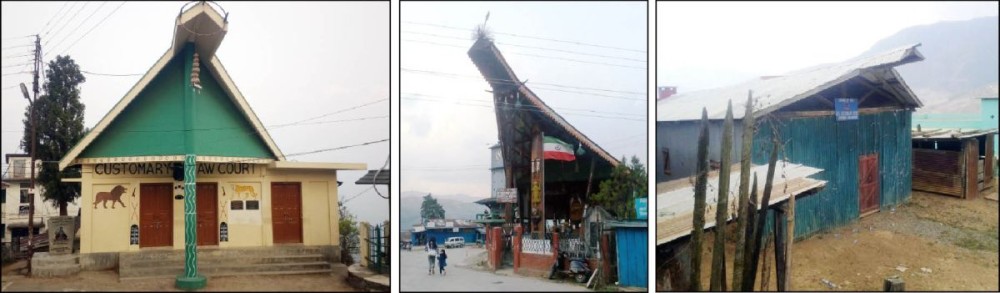 Customary law courts in Mokokchung, Tuensang and Kiphire (L-R) respectively. Can customary laws evolve to become the Naga polity’s life force?