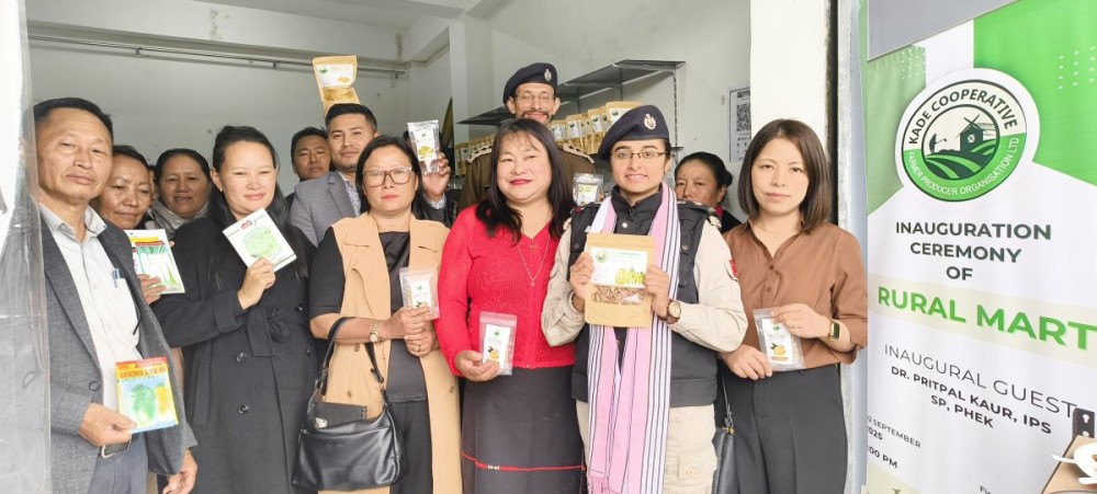 Dr Pritpal Kaur and others during the inauguration of Rural Mart at Pfutsero on September 2.