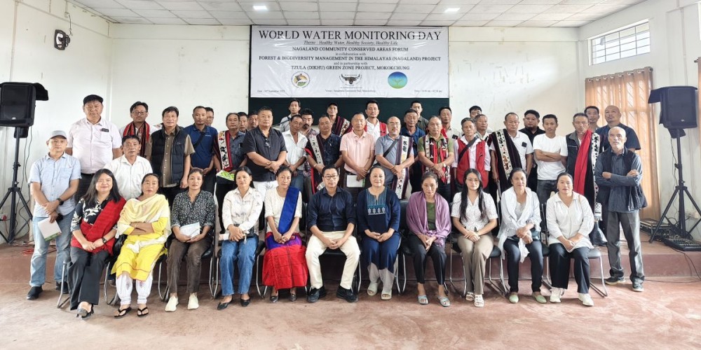 Attendees and officials during the observance of World Water Monitoring Day at Sangtemla Community Hall, Mokokchung, on September 18, organised by NCCAF.