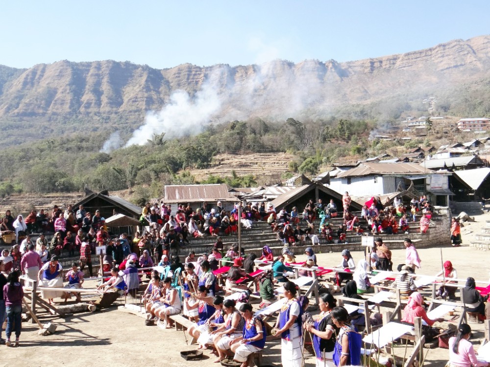 Women from different age group take part in “Handicraft Day” of Zhavame Women Society (ZWS) organised on January 19, 2017 in the village gallery.