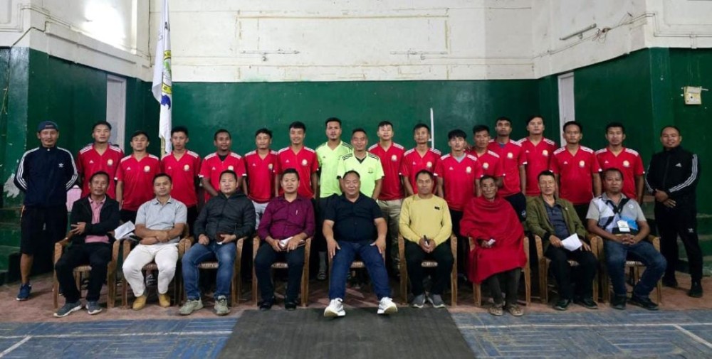 Dr. John Zhale with CVYO leaders and players on September 12 at Chedema.