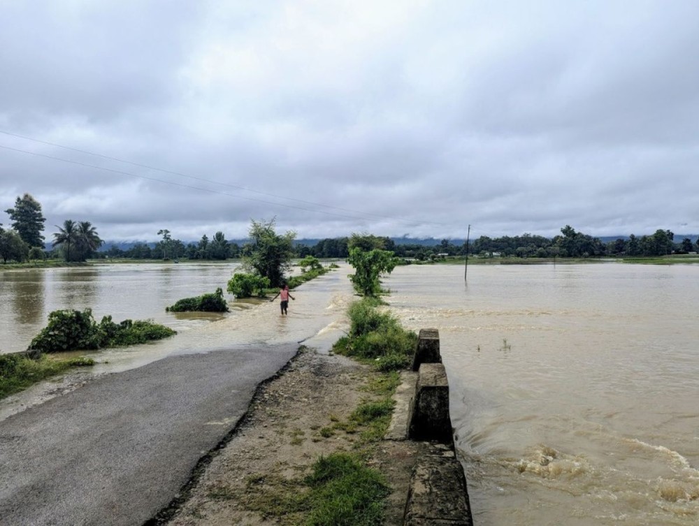 Road and paddy fields are seen inundated in Singrijan following heavy rains in July. The 2025 monsoon season caused landslides, flash floods, and widespread damage across several districts of Nagaland. (Morung File Photo: For Representational Purposes Only)