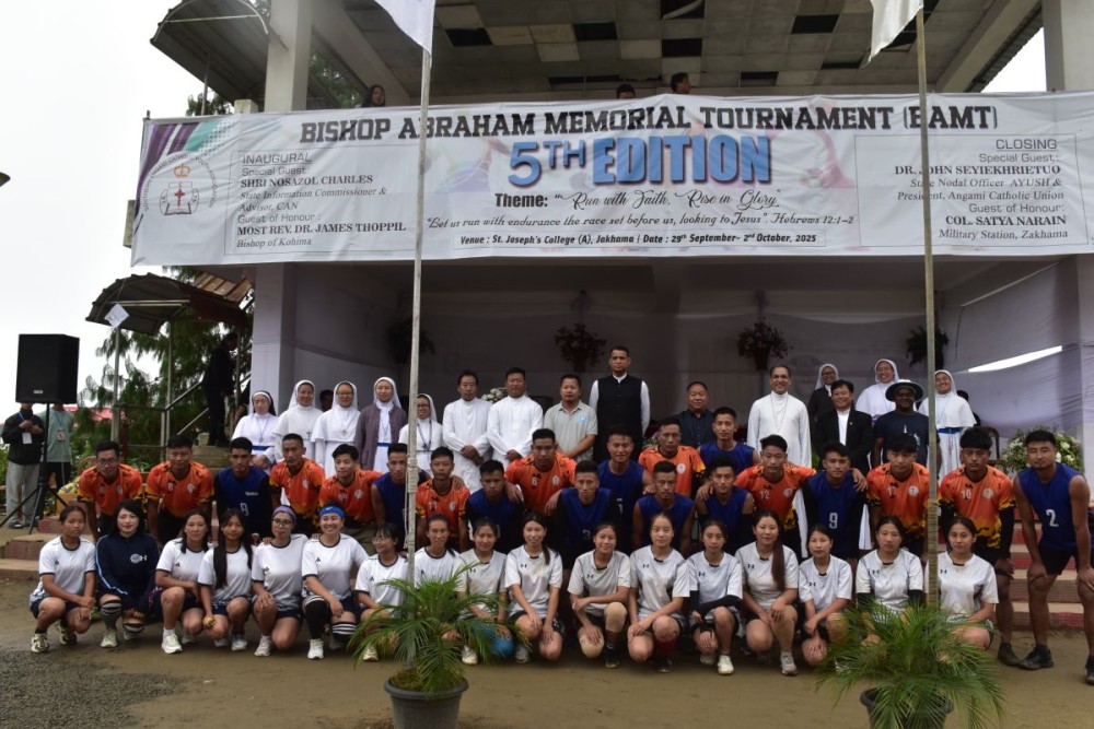 Officials with winners of 5th Bishop Abraham Memorial Tournament on October 2.