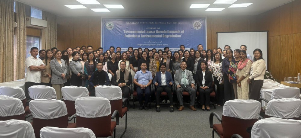 NSLSA Member Secretary and resource persons along with participants during a seminar held on October 18 at Hotel Japfü, Kohima.