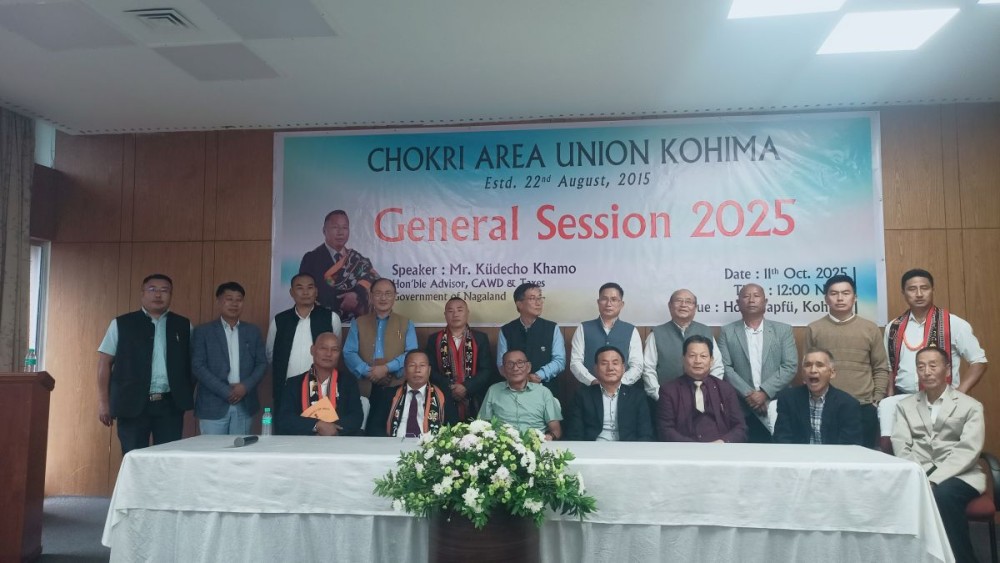 Kudecho Khamo and others during the general session of CAUK in Kohima on October 11. (Morung Photo)