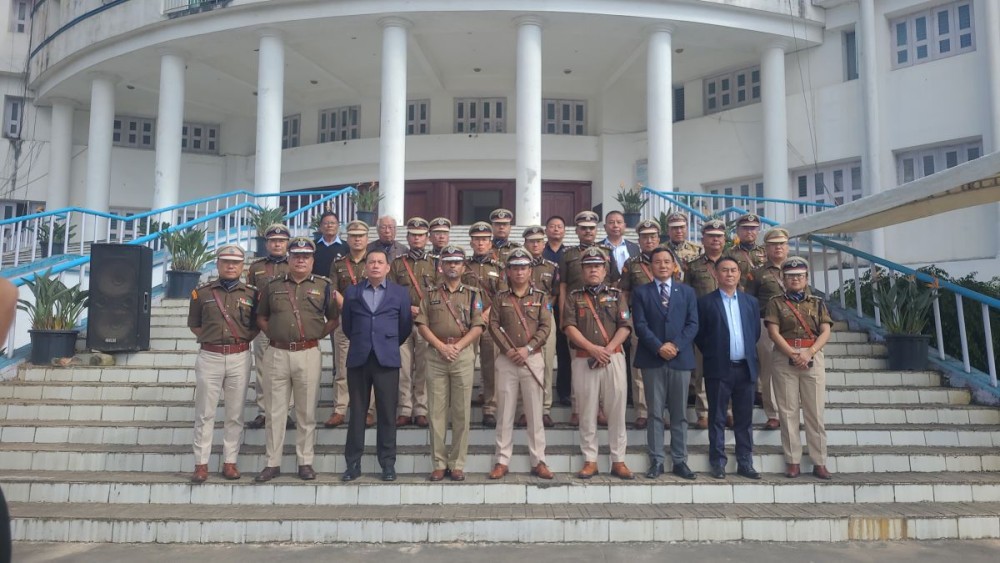 Nagaland DGP Rupin Sharma and others during the Police Commemoration Day outside PHQ Kohima on October 21. (Morung Photo)