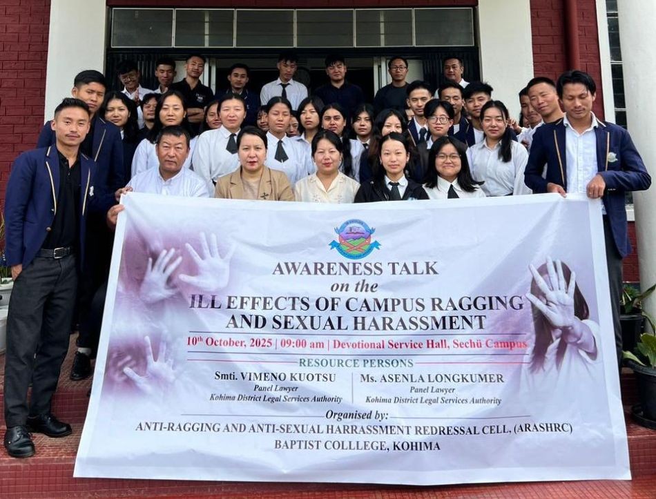 Officials and participants of awareness talk on ill effects of campus ragging and sexual harassment on October 10.