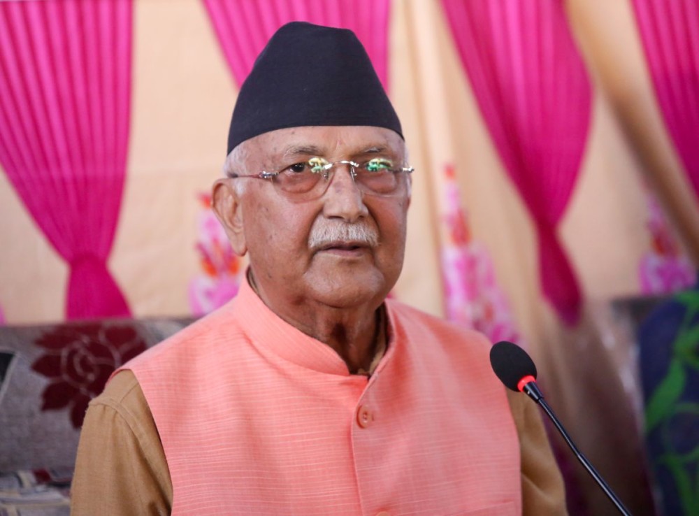 Nepal Communist Party (UML) Chairman and former Prime Minister KP Sharma Oli during a program organized by Youth Association Nepal in Gundu, Bhaktapur, Saturday, September 27, 2025. (IANS File Photo)