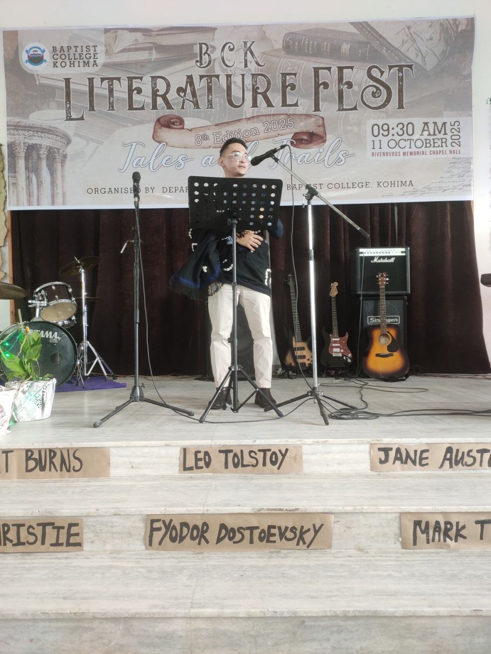A participant of 8th Literature Fest of Baptist College Kohima on October 11.