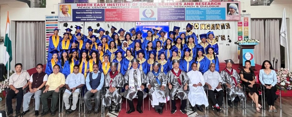 NEISSR graduating students, faculty members with special guest Dr Kevezai Tureng, Director, College Development Council, NU and others.