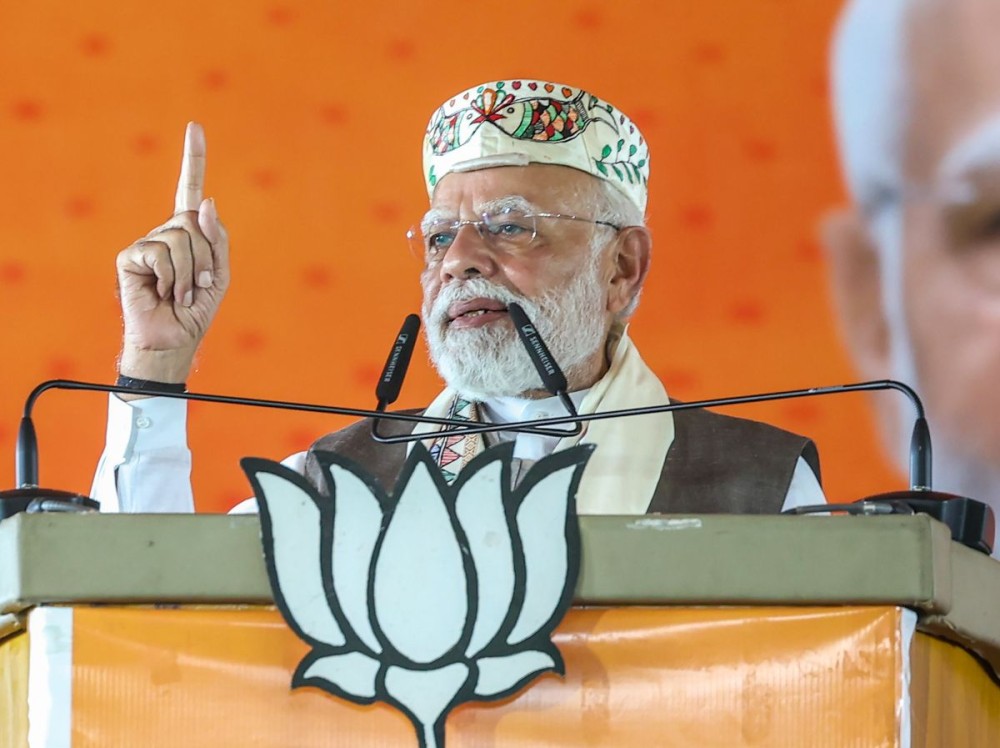 Samastipur: Prime Minister Narendra Modi addresses the gathering during a public rally for the 2025 Bihar Assembly elections, in Samastipur, Bihar, on Friday, October 24, 2025. (Photo: IANS/PMO)