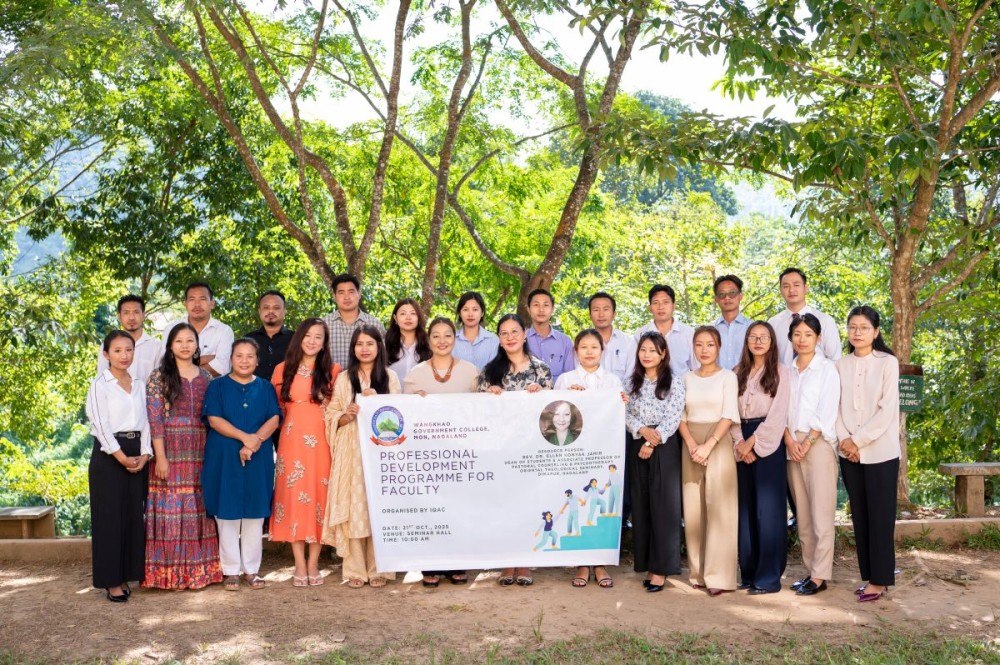 Rev Dr Ellen Konyak Jamir with the faculty and others during the workshop on Professional Development Program held at Wangkhao Government College, Mon on October 21.